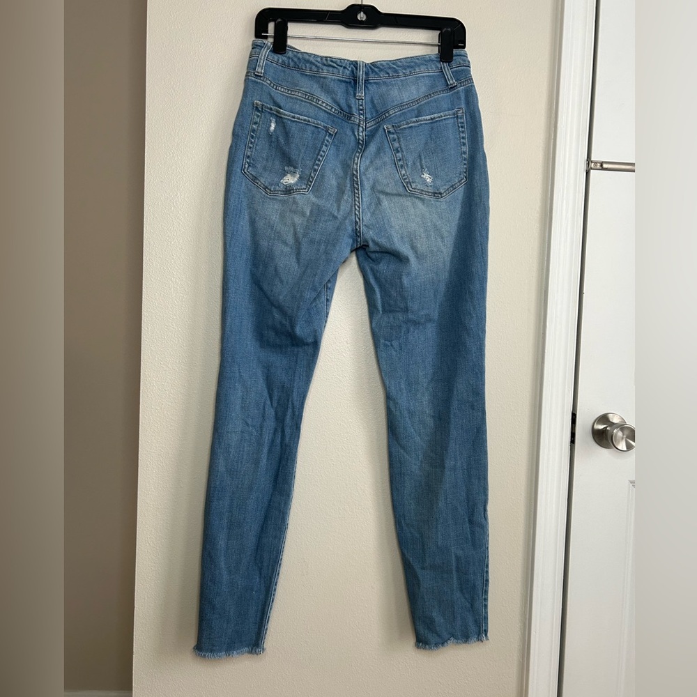 Wild Fable Distressed Raw Hem High Wasit Denim Jeans Size 8 Long - Picture 4 of 5